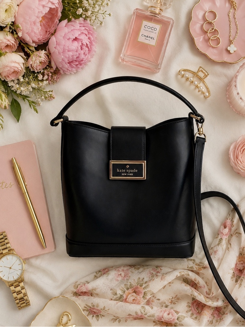 Kate Spade Black Leather Reegan Bucket Bag **EUC** - Picture 15 of 15